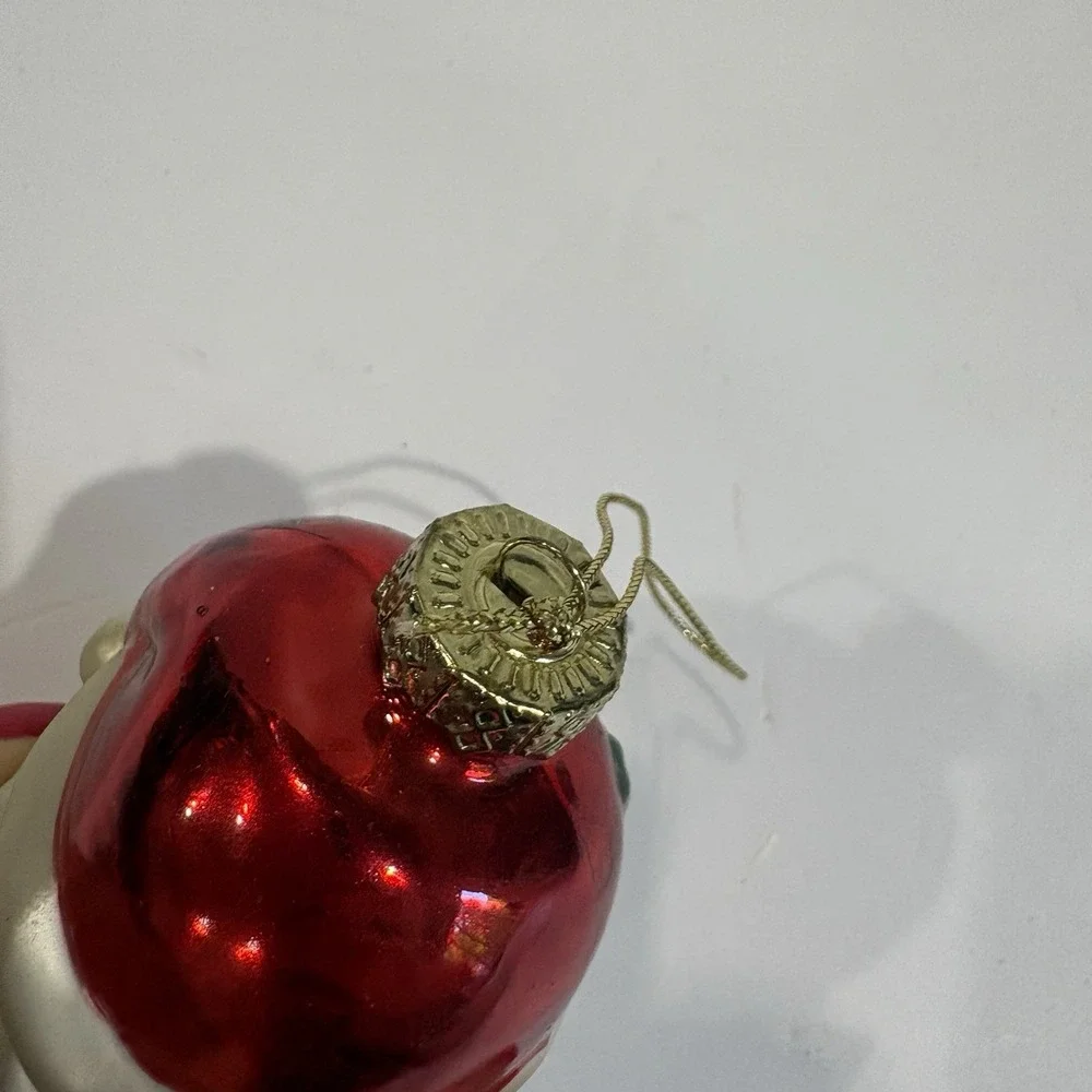 Vintage  SANTA CLAUS Head/Face Blown Mercury Glass Christmas Ornament 3.5
